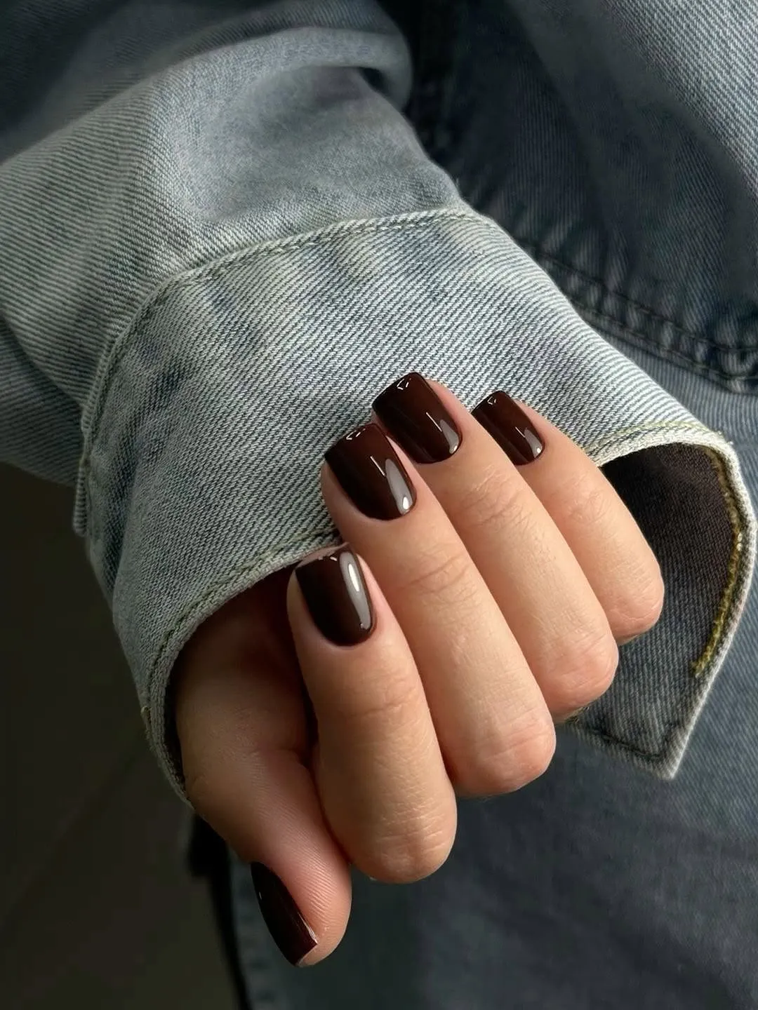 Шоколадний манікюр — глянцевий фініш, салон Ely's Київ