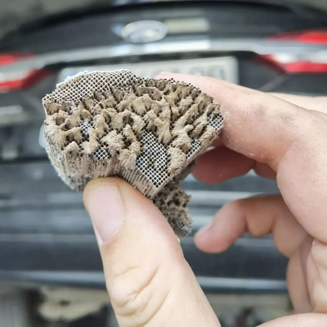 Забитий каталізатор — демонстрація стану до видалення